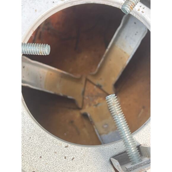 Vtg Christmas Tree Stand Holder Gibbs Safe-T-Tree Mid Century Cream Gold Enamel - Picture 7 of 11